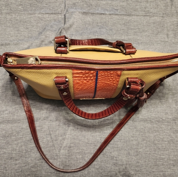 Brahmin Mini Asher Tote, LEATHER "Pimento Lady Vineyard Collection" EUC Tassels - Picture 11 of 16